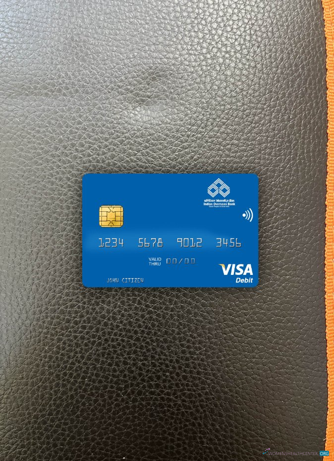 Download India Indian Overseas Bank visa debit card photolook front Photoshop template